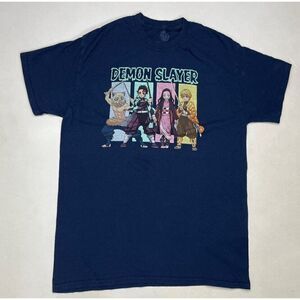 Demon Slayer TV Anime Cartoon T-shirt Men Medium Blue Short Sleeve